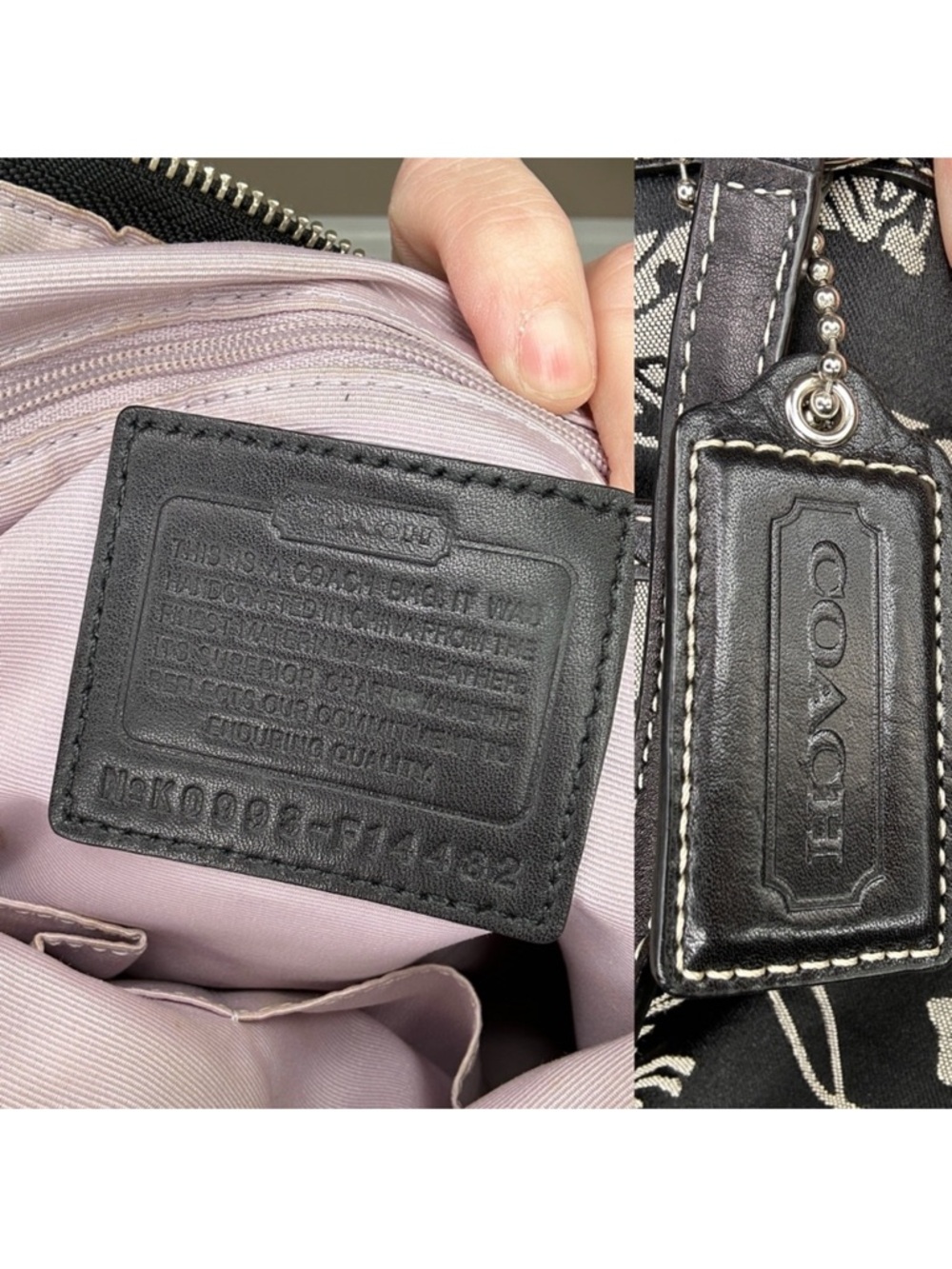 Coach Black and Cream Signature Horse & Carriage Tote with Wristlet, 2 Piece Set - Picture 11 of 14